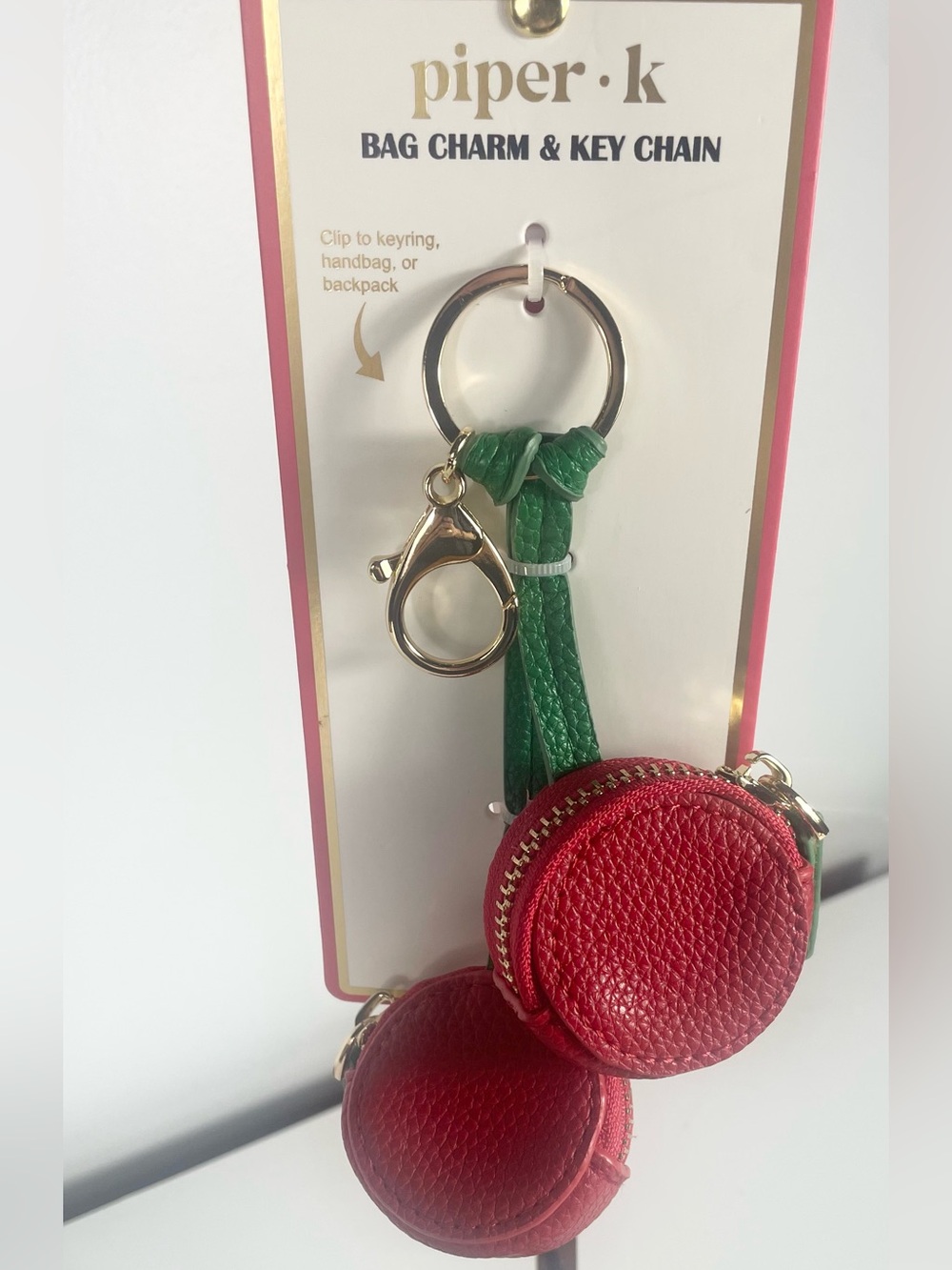 Piper K Cherry Bag Charm/Coin Purse NWT